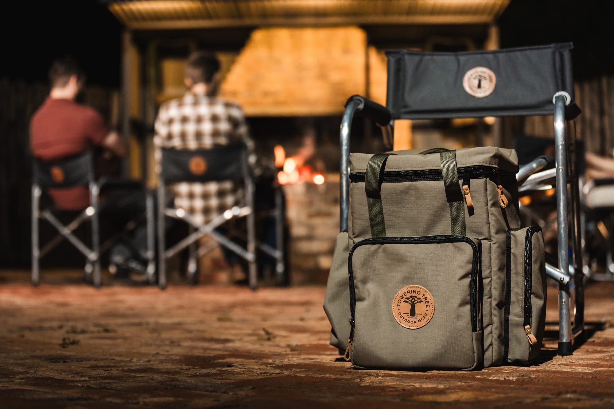Adventure Cooler Backpack at the fireside